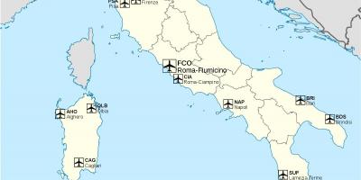 Los aeropuertos internacionales en Italia mapa
