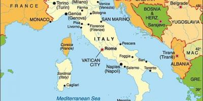 Mapa de Italia y países limítrofes