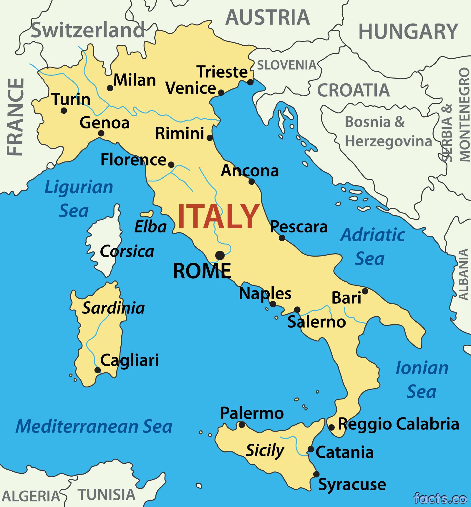 Italia mapa pdf Mapa de Italia pdf (Sur de Europa Europa)