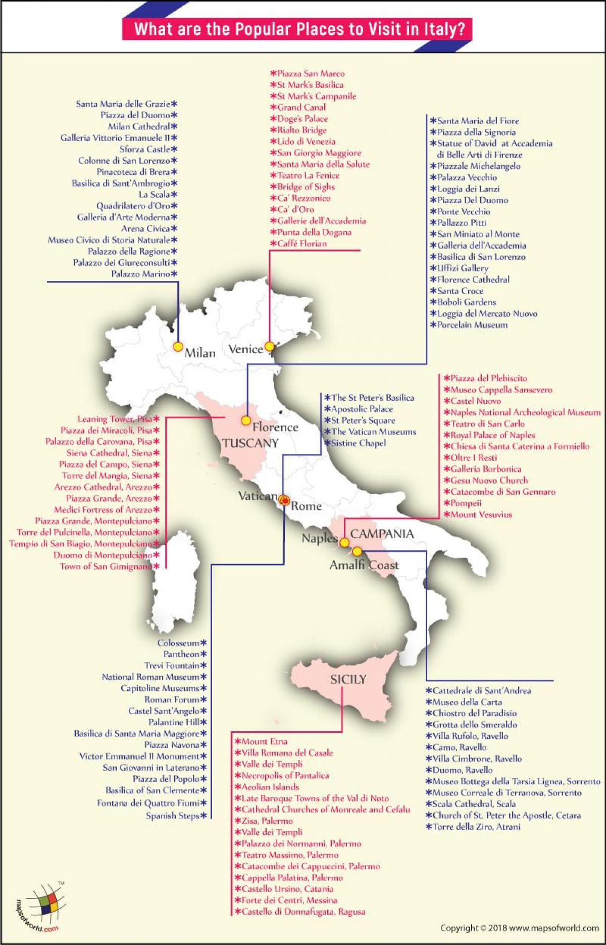 mapa de Italia museo