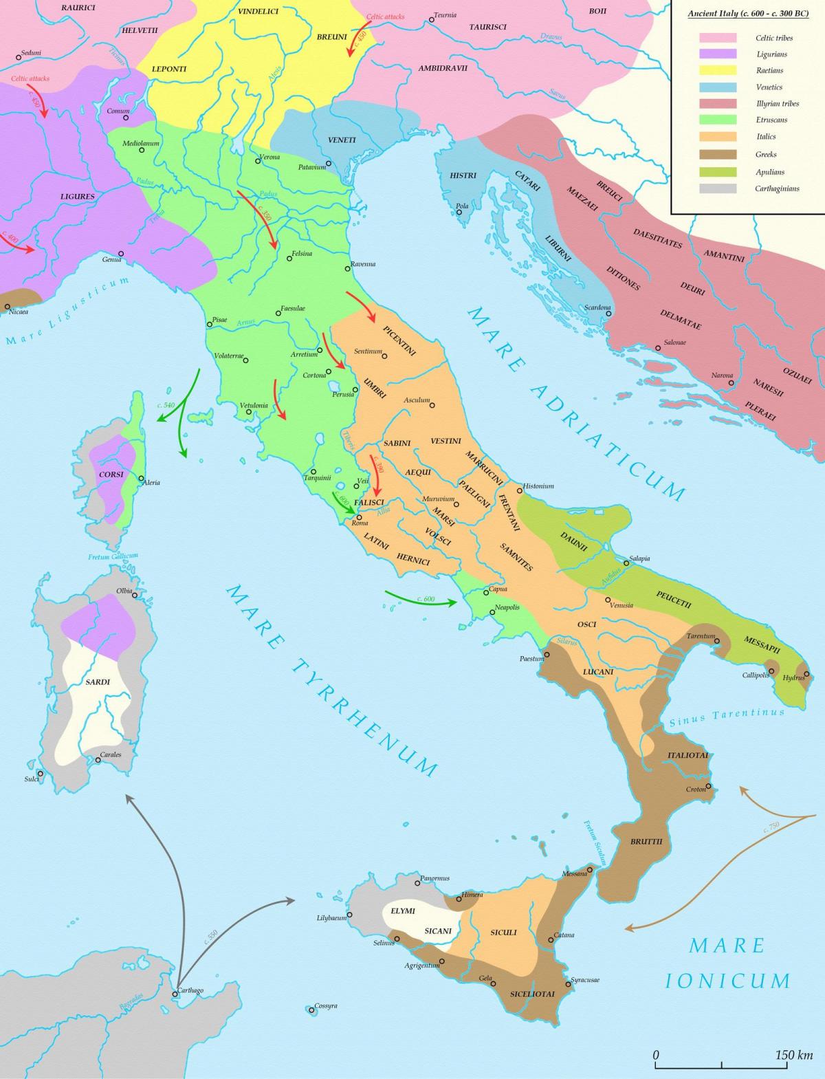 Resultado de imagen de mapa de italia antigua