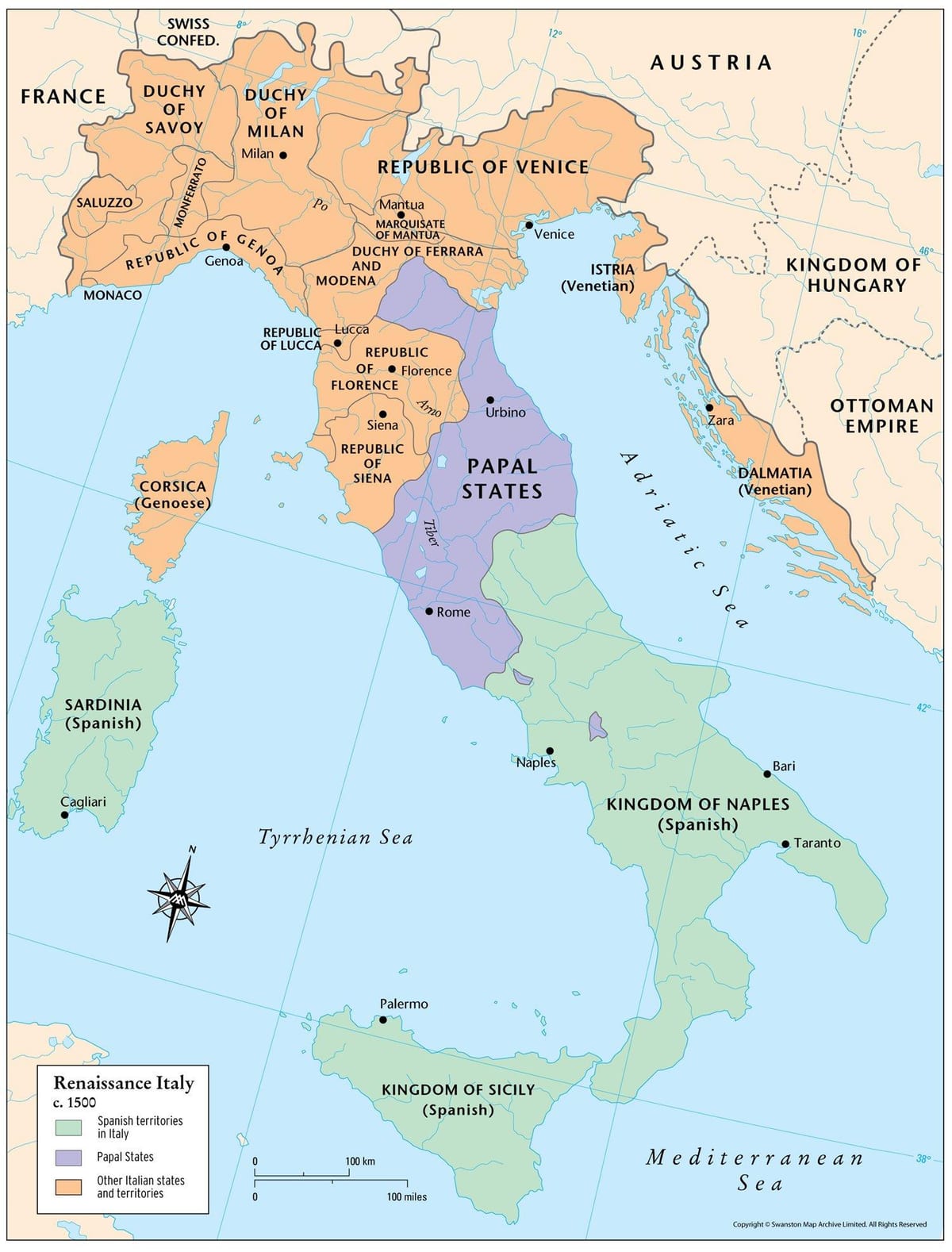 Italia mapa 1500
