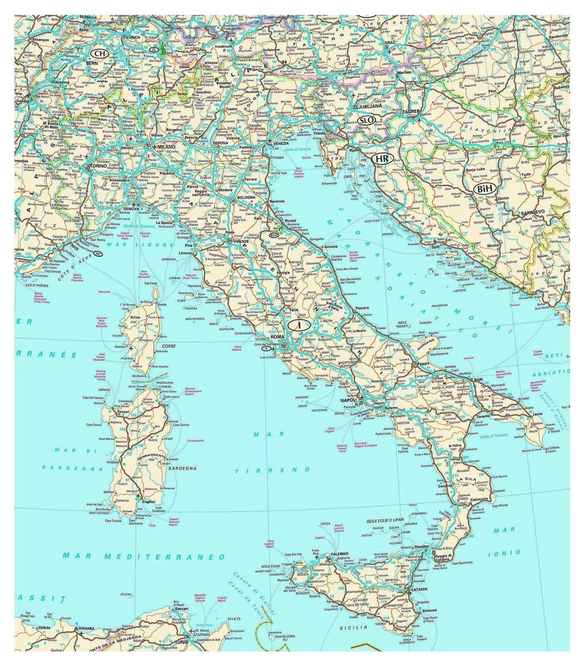 el mejor mapa de Italia
