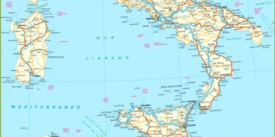 Mapa de Italia del sur