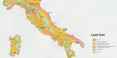 Mapa de Italia agricultura