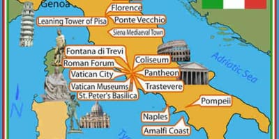 Italia atracciones mapa