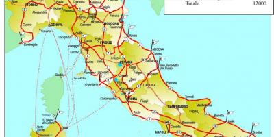 Mapa de Italia en bicicleta