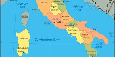 Mapa de Italia costa