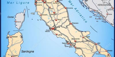 Italia mapa de las autopistas