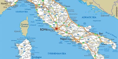 Mapa de carreteras de Italia detallada