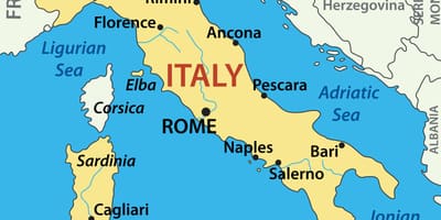 Mapa de Italia al mar
