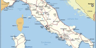 Mapa de Italia, capital