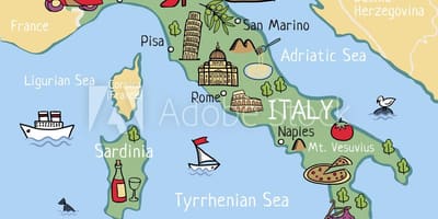 Mapa de Italia para los niños