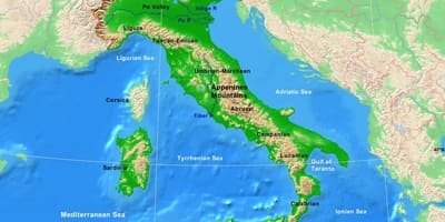 Mapa de montañas de Italia