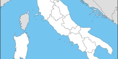 Mapa en blanco de Italia con las regiones