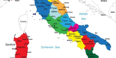 Mapa político de Italia